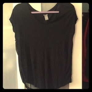 Black V-Neck with shear back